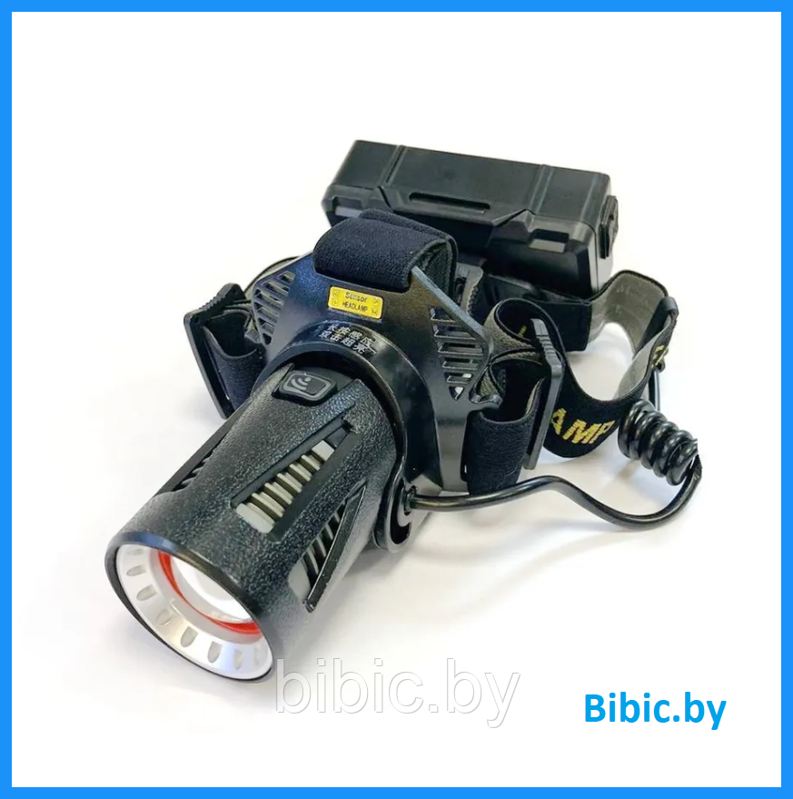 Фонарь налобный HT-188-GT300 (АКБ+USB) до 1км, фонарик светодиодный на голову лоб, ультра мощный