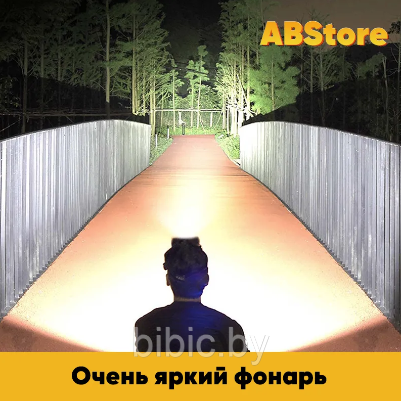 Фонарь налобный YYC-KX-1804 (АКБ+USB) до 1км, фонарик светодиодный на голову лоб, мощный - фото 3 - id-p213463738