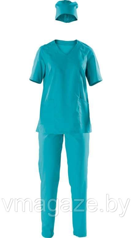 Медицинский костюм "хирург" Леди Доктор (без отделки, цвет бирюзовый) - фото 2 - id-p203591851