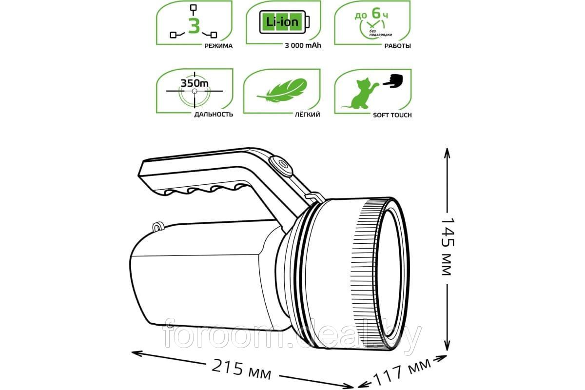 Фонарь Gauss модель GFL601 7W 200lm Li-ion 3000mAh LED 1/10/30 - фото 3 - id-p213463933