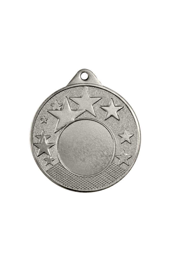 Медаль 5 см   2 место  без ленты ,586-2 Серебристый