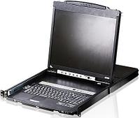 ATEN CL5816NR / 16-портовый KVM-пеКонсоль управления, LCD 19"(1280x1024), лат./рус. клав., 16-портовый