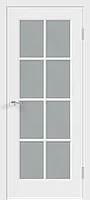 Дверное полотно Эмаль SCANDI 4V 800х2000 цвет Белый стекло Мателюкс