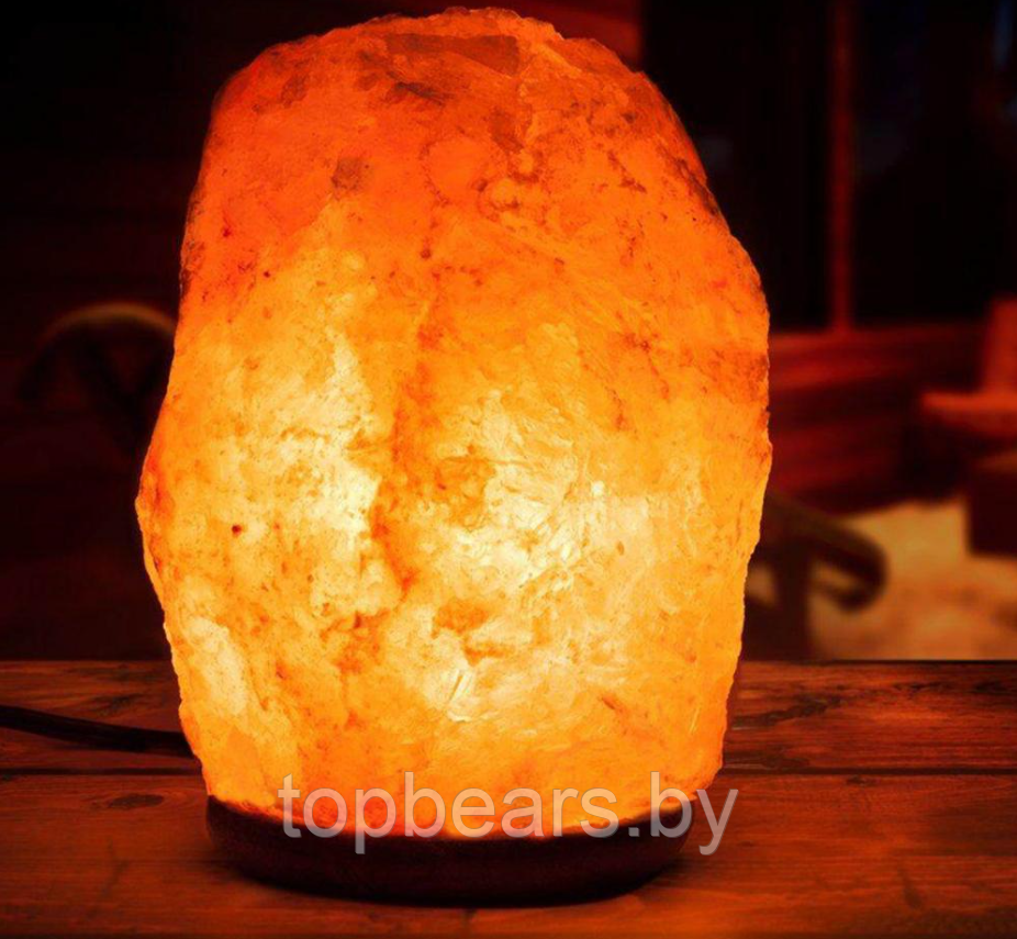 Соляная лампа - ночник из гималайской соли Crystal Salt Lamp / Соляная лампа 2-3 кг. с выключателем - фото 10 - id-p211956336
