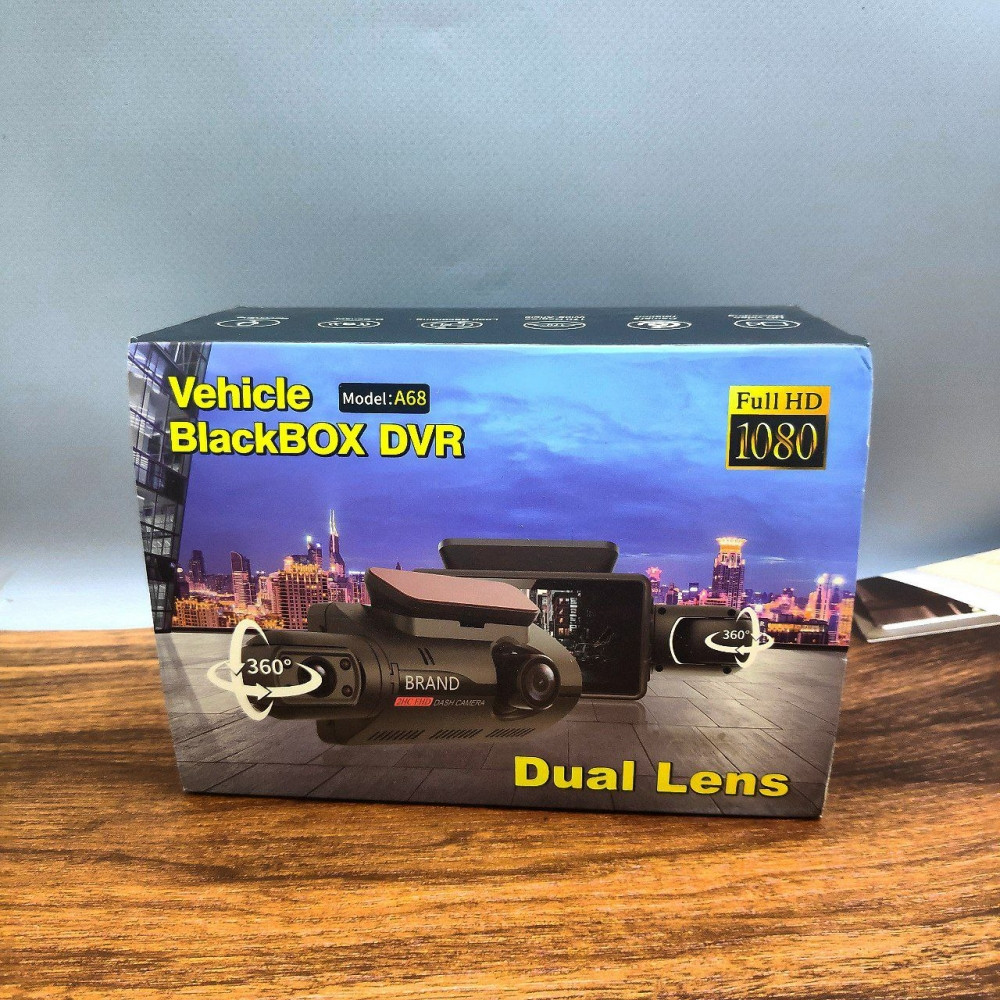 Видеорегистратор Vehicle BlackBOX DVR Dual Lens A68 с тремя камерами для автомобиля (фронт и салон камера - фото 9 - id-p203699886