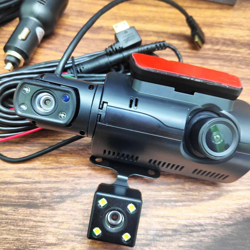 Видеорегистратор Vehicle BlackBOX DVR Dual Lens A68 с тремя камерами для автомобиля (фронт и салон камера - фото 10 - id-p203699886