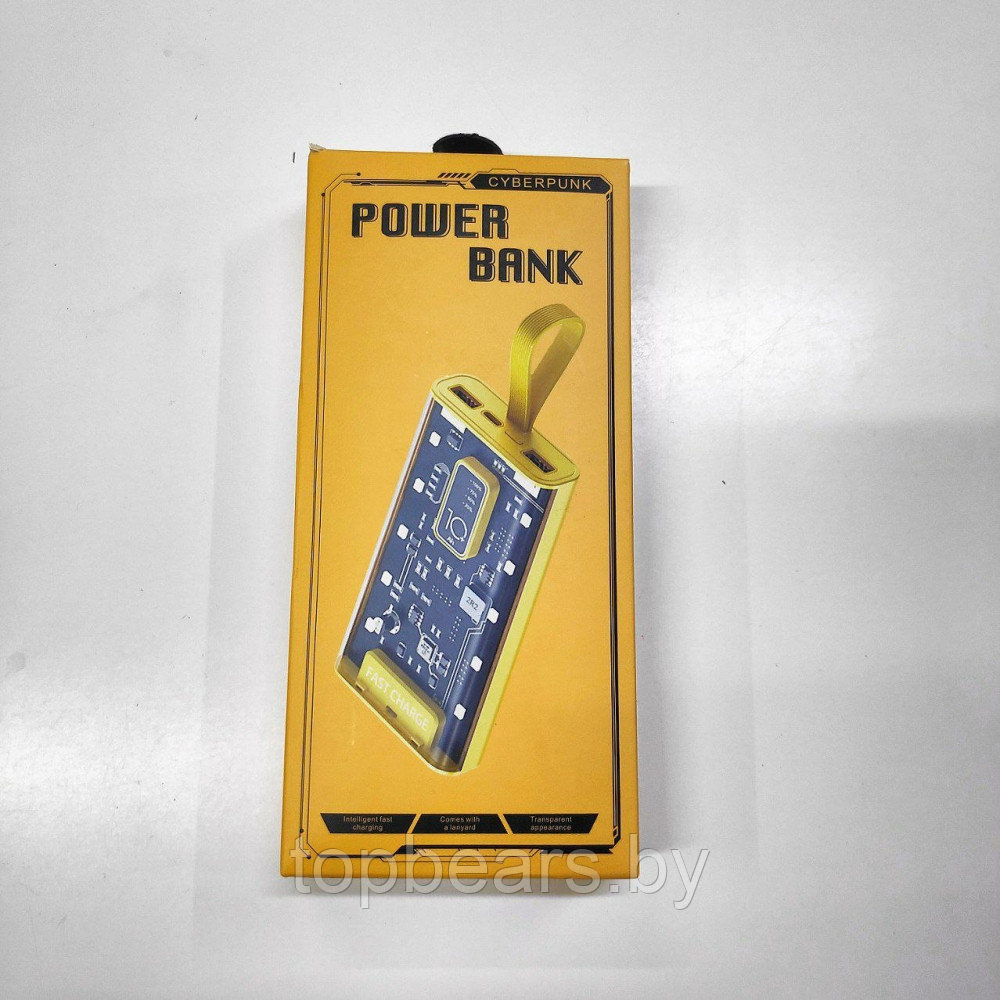 Портативное зарядное устройство Power Bank 10000mAh CYBERPUNK Style с индикатором батареи Желтый - фото 6 - id-p209905526