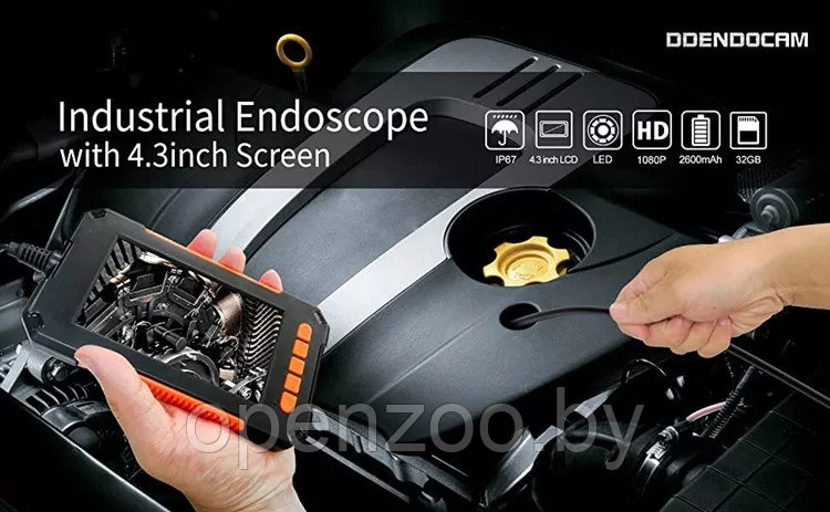 Промышленный видео-эндоскоп с двумя камерами 8 мм и 4 мм, длиной 2 м. Р-40/экран - фото 5 - id-p209927298