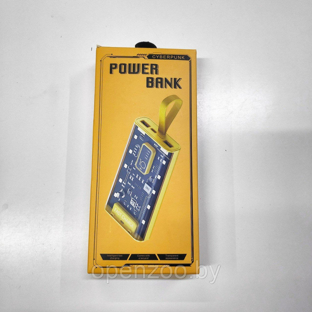 Портативное зарядное устройство Power Bank 10000mAh CYBERPUNK Style с индикатором батареи Желтый - фото 6 - id-p209905634