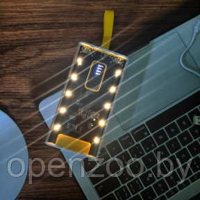 Портативное зарядное устройство Power Bank 10000mAh CYBERPUNK Style с индикатором батареи Белый