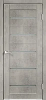 Дверное полотно Экошпон VISION 7 700х2000 цвет Муар светло-серый стекло Мателюкс