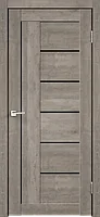 Дверное полотно Экошпон КАНЗАС со стеклом 800х2000 цвет Сталь стекло Лакобель черное