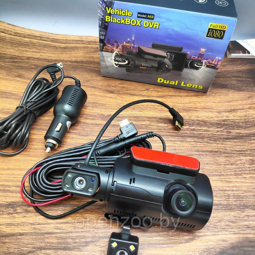 Видеорегистратор Vehicle BlackBOX DVR Dual Lens A68 с тремя камерами для автомобиля (фронт и салон камера - фото 8 - id-p207593449