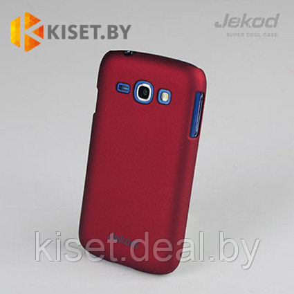 Пластиковый бампер Jekod и защитная пленка для Samsung Galaxy Trend (S7390), красный - фото 1 - id-p213491882