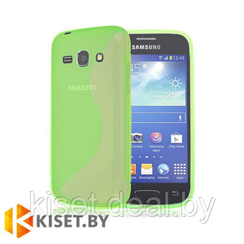 Силиконовый чехол для Samsung Galaxy Ace Style (G357FZ), зеленый с волной