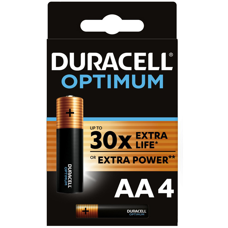 Батарейка Duracell Optimum AA (LR6) алкалиновая, 4BL 5000394158696