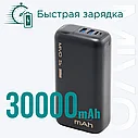 Внешний аккумулятор 30000mAh MIVO MB-308Q / 22.5W / PD3.0+QC3.0 / 2хUSB / Micro USB+Type-C / LED, фото 2