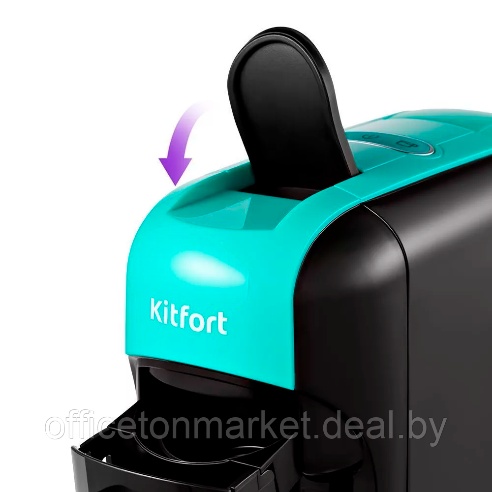 Кофеварка Kitfort KT-7105-3, черно-бирюзовая - фото 2 - id-p213176818