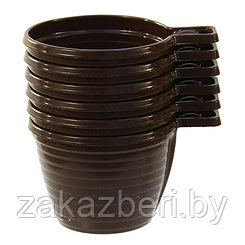 Чашка кофейная одноразовая пластмассовая 200мл "Антелла" д8см, h5,35см, коричневый, набор 6шт (Россия)