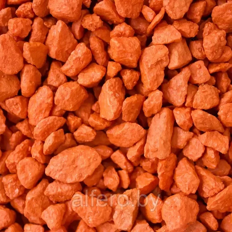 Щебень окрашенный мраморный, оранжевый, 5-10мм (20кг) - фото 1 - id-p213523292