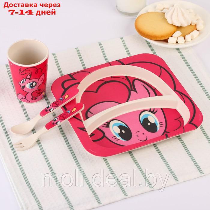 Набор детской бамбуковой посуды, 4 предмета, розовый My Little Pony в пакете - фото 1 - id-p213485608