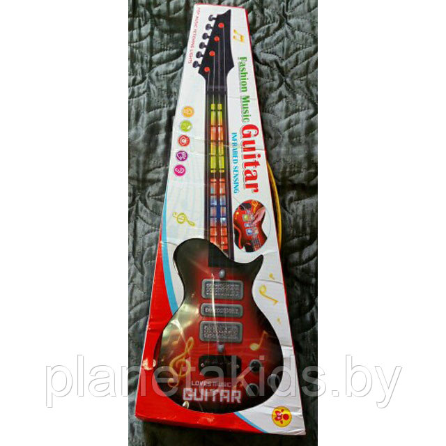Игрушечная музыкальная электрическая гитара со световыми эффектами, Электрогитара 4 струны, арт.939A - фото 2 - id-p213537534