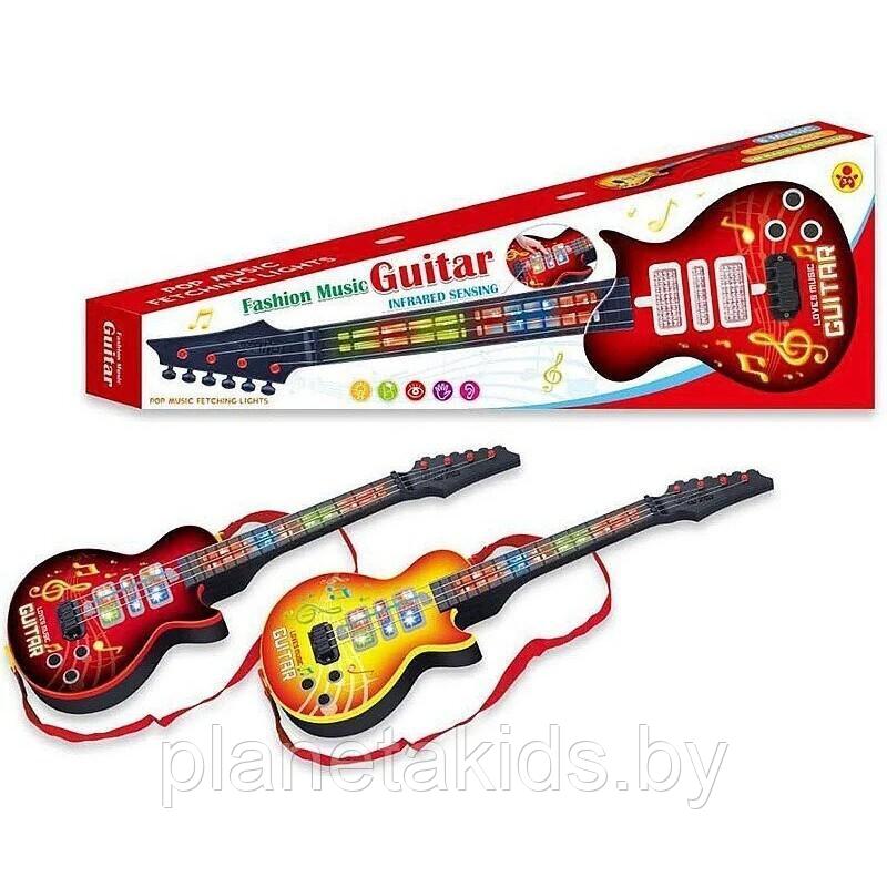 Игрушечная музыкальная электрическая гитара со световыми эффектами, Электрогитара  4 струны, арт.939A