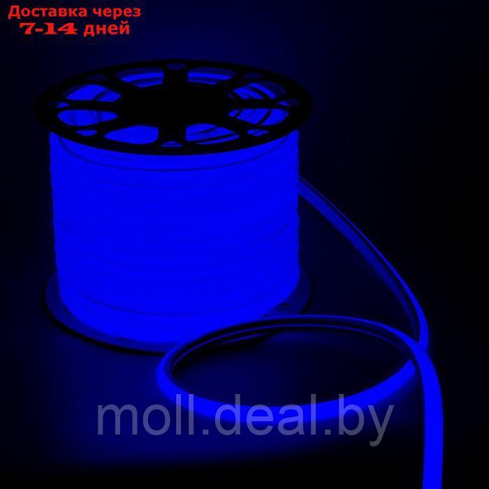 Гибкий неон Luazon Lighting 16 мм D-образный, IP67, 50 м, SMD2835, 120 LED/м, 220 В, свечение синее - фото 1 - id-p213479896