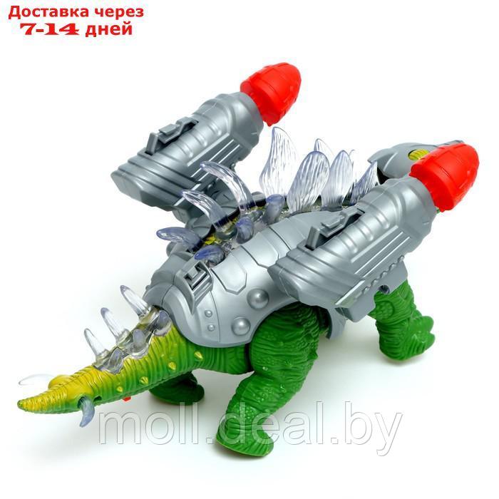 Динозавр "Дино-воин", работает от бат, стреляет ракетами, свет и звук эффекты, цвет МИКС - фото 4 - id-p213485647