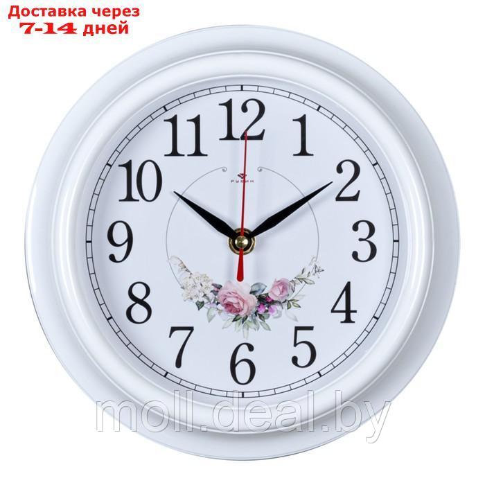 Часы настенные, серия: Интерьер, "Венок из роз", плавный ход, d-21 см - фото 1 - id-p213484624