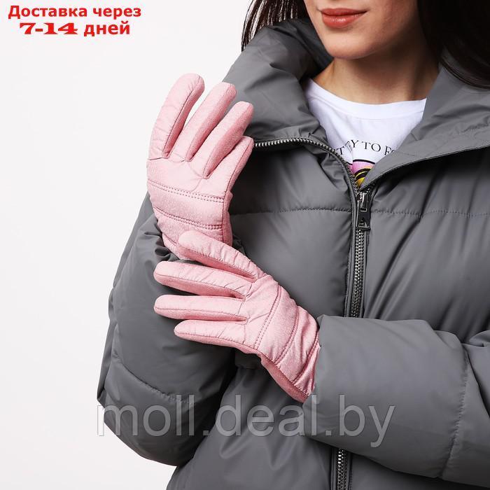 Перчатки женские, безразмерные, с утеплителем, цвет розовый - фото 4 - id-p213484708