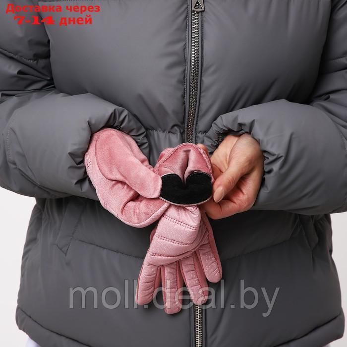 Перчатки женские, безразмерные, с утеплителем, цвет розовый - фото 5 - id-p213484708