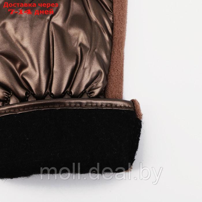 Перчатки женские, безразмерные, с утеплителем, цвет коричневый - фото 3 - id-p213484709