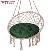 Подушка круглая на кресло непромокаемая D60 см, цвет т-зеленый, файберфлекс, грета 20%, пэ 8