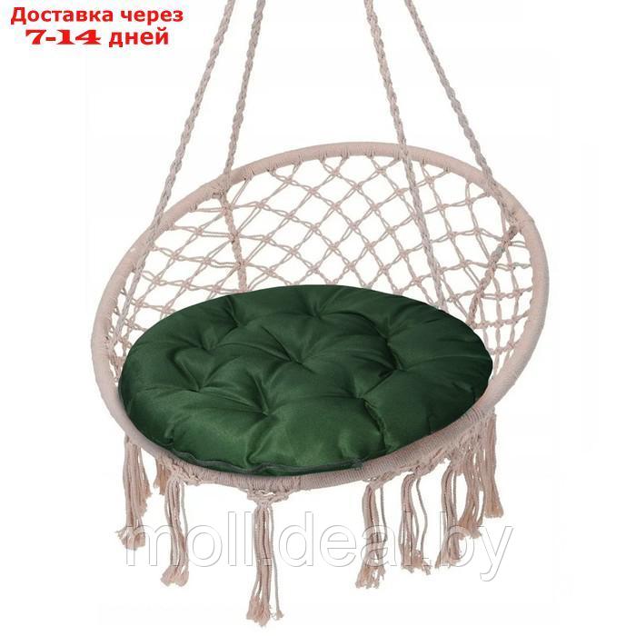 Подушка круглая на кресло непромокаемая D60 см, цвет т-зеленый, файберфлекс, грета 20%, пэ 8 - фото 1 - id-p213482719