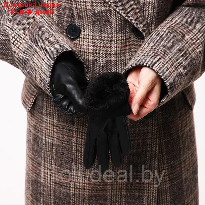 Перчатки женские, безразмерные, с утеплителем, цвет чёрный - фото 5 - id-p213484712