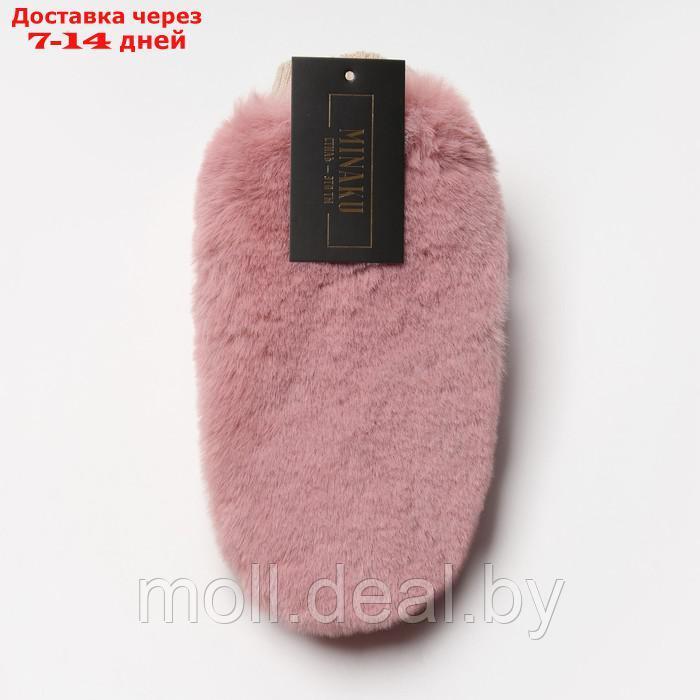 Варежки на иск.меху MINAKU объемные 23 см розовый - фото 4 - id-p213484806