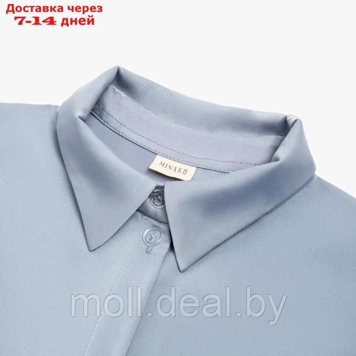 Костюм женский (рубашка, брюки) MINAKU: Silk pleasure цвет серо-голубой, размер 48 - фото 8 - id-p213486871