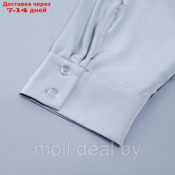 Костюм женский (рубашка, брюки) MINAKU: Silk pleasure цвет серо-голубой, размер 48 - фото 9 - id-p213486871
