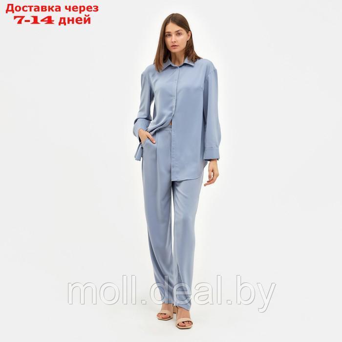 Костюм женский (рубашка, брюки) MINAKU: Silk pleasure цвет серо-голубой, размер 44 - фото 7 - id-p213486872