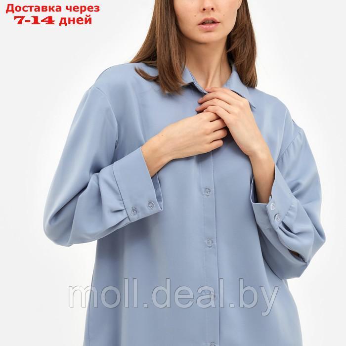 Костюм женский (рубашка, брюки) MINAKU: Silk pleasure цвет серо-голубой, размер 46 - фото 6 - id-p213486873