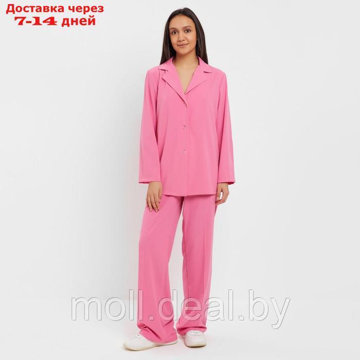 Костюм женский (жакет, брюки) MINAKU: Green trend цвет ярко-розовый, размер 44 - фото 1 - id-p213486876