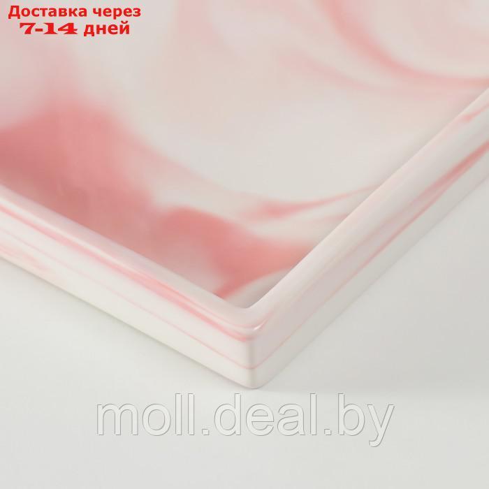 Подставка интерьерная керамика "Розовый мрамор" квадрат 30х30 см - фото 3 - id-p213488014