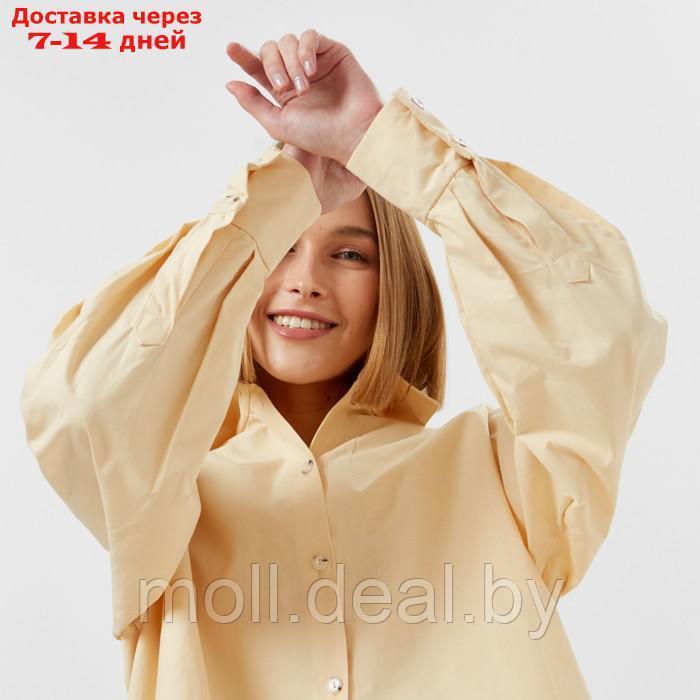 Костюм женский (рубашка, шорты) MINAKU: Oversize цвет бежевый, размер 46 - фото 6 - id-p213486892