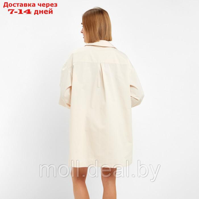 Костюм женский (рубашка, шорты) MINAKU: Oversize цвет молочный, размер 48 - фото 5 - id-p213486893