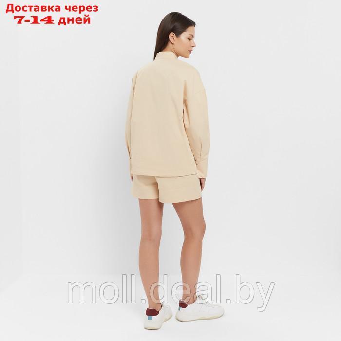 Костюм женский (блузка, шорты) MINAKU: Enjoy цвет бежевый, размер 42 - фото 4 - id-p213486894