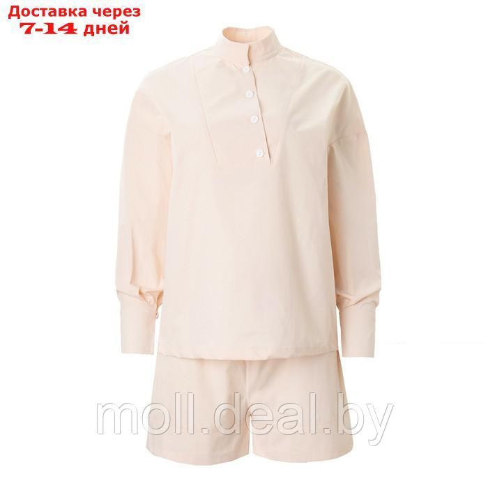 Костюм женский (блузка, шорты) MINAKU: Enjoy цвет молочный, размер 48 - фото 10 - id-p213486895