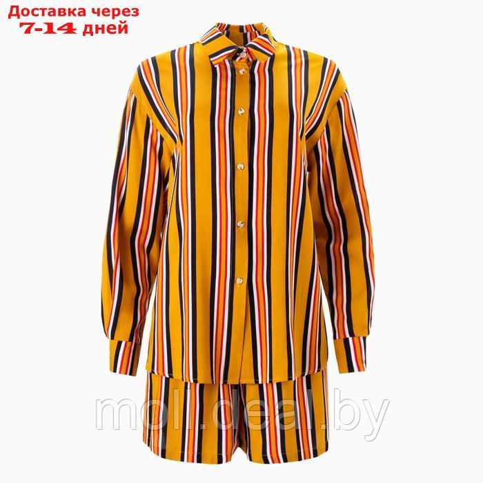 Костюм женский (рубашка, шорты) MINAKU: Enjoy цвет жёлтый, размер 44 - фото 7 - id-p213486896