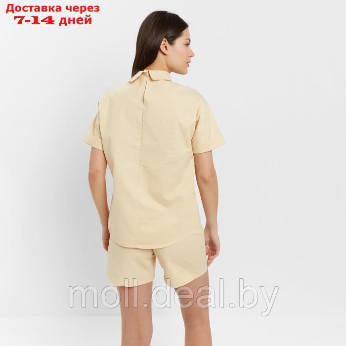 Костюм женский (рубашка, шорты) MINAKU: Enjoy цвет бежевый, размер 44 - фото 6 - id-p213486897