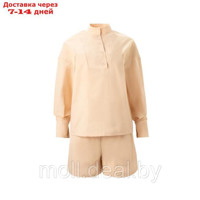 Костюм женский (блузка, шорты) MINAKU: Enjoy цвет бежевый, размер 46 - фото 2 - id-p213486900